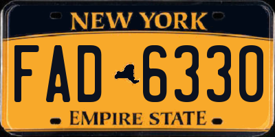 NY license plate FAD6330