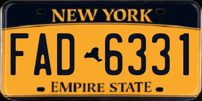 NY license plate FAD6331