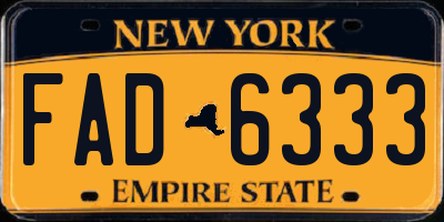 NY license plate FAD6333