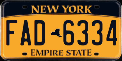 NY license plate FAD6334