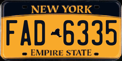 NY license plate FAD6335