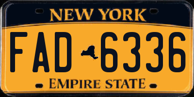 NY license plate FAD6336