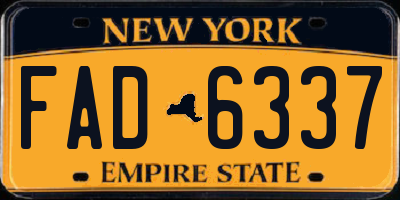 NY license plate FAD6337