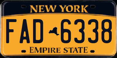 NY license plate FAD6338