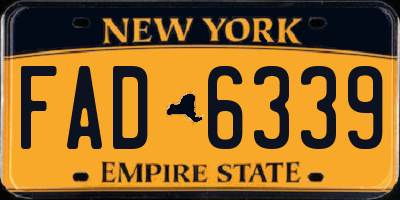 NY license plate FAD6339