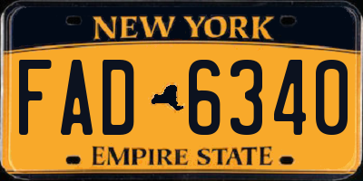NY license plate FAD6340