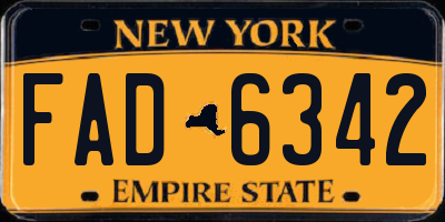 NY license plate FAD6342