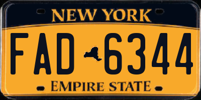 NY license plate FAD6344