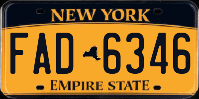 NY license plate FAD6346