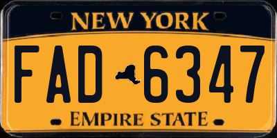 NY license plate FAD6347