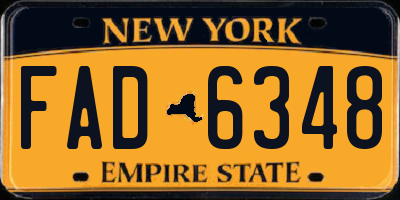 NY license plate FAD6348