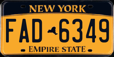 NY license plate FAD6349