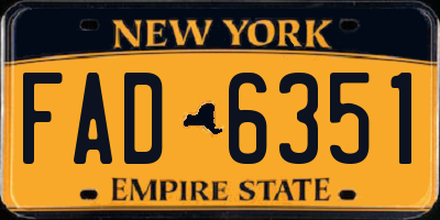 NY license plate FAD6351