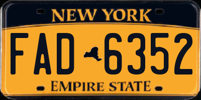 NY license plate FAD6352