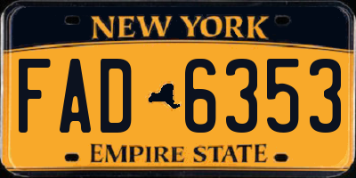 NY license plate FAD6353