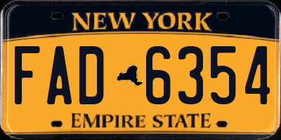 NY license plate FAD6354