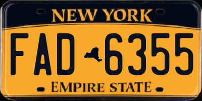 NY license plate FAD6355