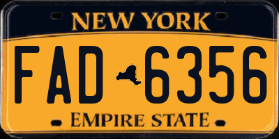 NY license plate FAD6356