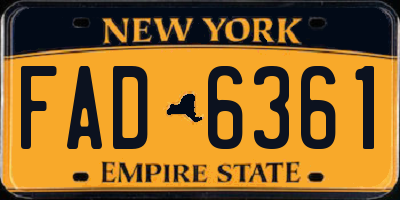 NY license plate FAD6361