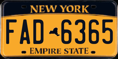 NY license plate FAD6365