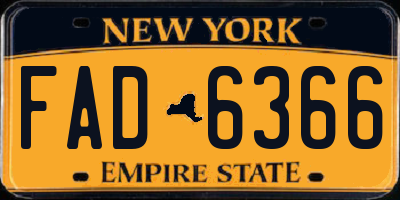 NY license plate FAD6366