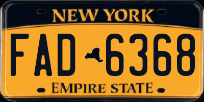 NY license plate FAD6368