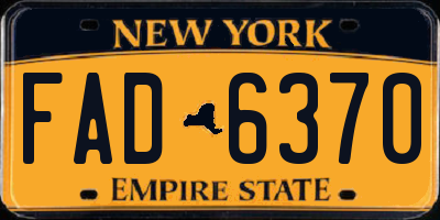 NY license plate FAD6370