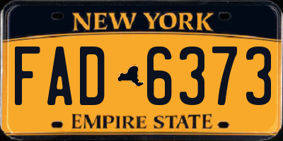 NY license plate FAD6373