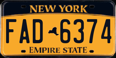 NY license plate FAD6374