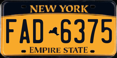 NY license plate FAD6375