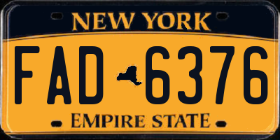 NY license plate FAD6376