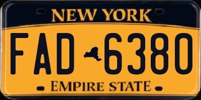 NY license plate FAD6380