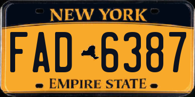 NY license plate FAD6387