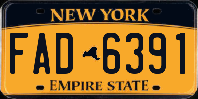 NY license plate FAD6391