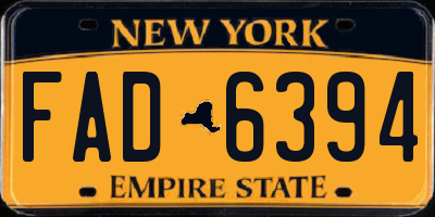 NY license plate FAD6394