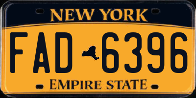 NY license plate FAD6396