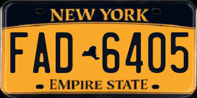 NY license plate FAD6405