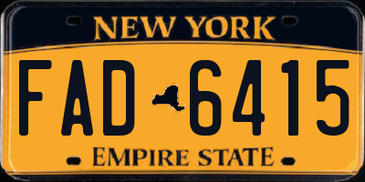 NY license plate FAD6415