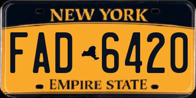 NY license plate FAD6420