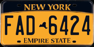 NY license plate FAD6424
