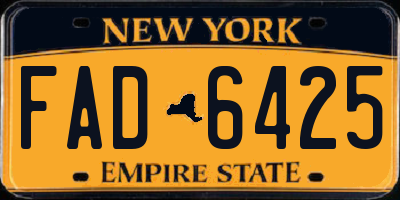 NY license plate FAD6425