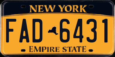 NY license plate FAD6431