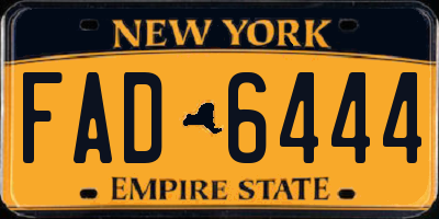 NY license plate FAD6444
