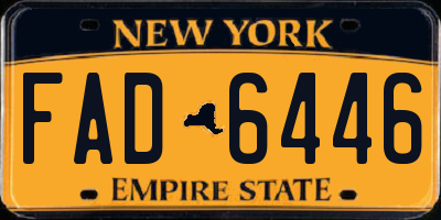 NY license plate FAD6446