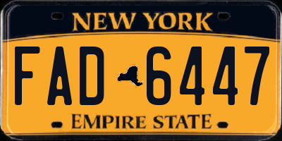 NY license plate FAD6447