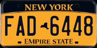 NY license plate FAD6448