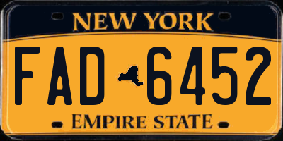 NY license plate FAD6452