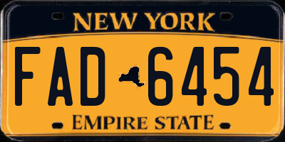 NY license plate FAD6454