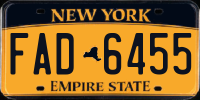 NY license plate FAD6455