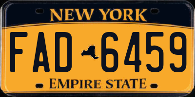 NY license plate FAD6459